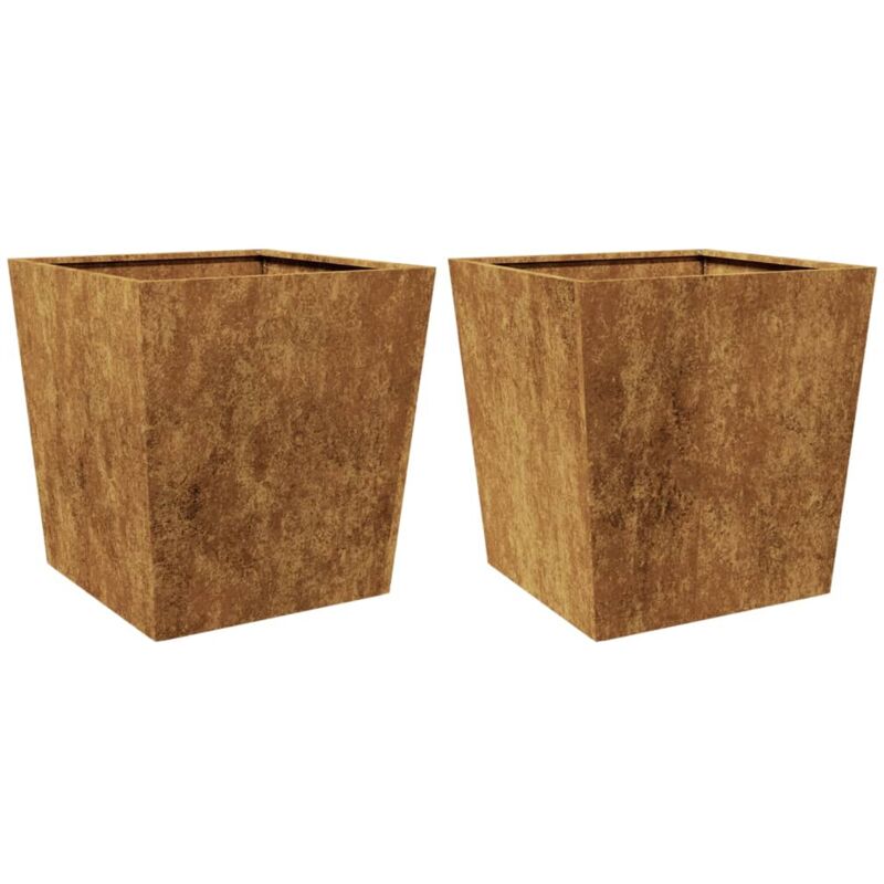 Jardinières 2 pcs 50x50x50 cm acier résistant aux intempéries vidaXL