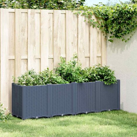 Jardinière-Pot de fleur bleu gris 160x40x53 cm PP