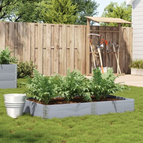 Jardinière-Pot de fleur gris 150x100 cm bois de pin massif 180792