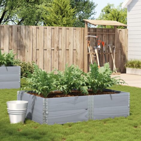 Jardinière-Pot de fleur gris 150x100 cm bois de pin massif 512478