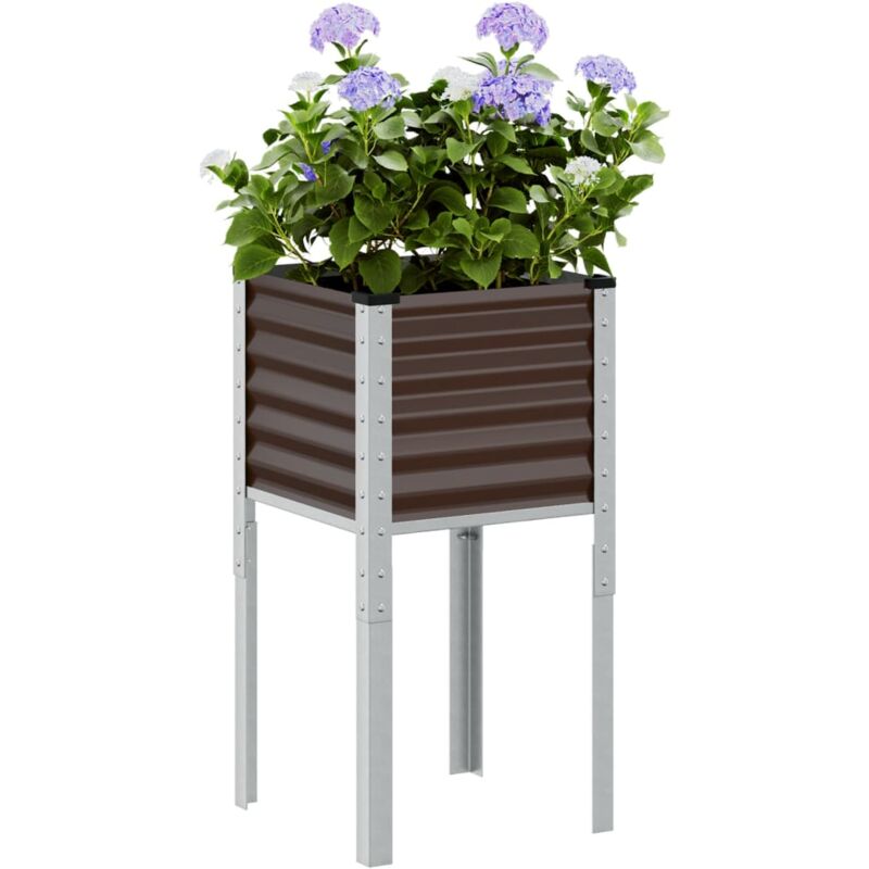Maisonchic - Jardinière-Pot de fleur marron 45x45x88 cm acier