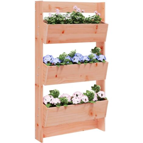 Jardinière-Pot de fleur murale 3 niveaux 60x18,5x110 cm bois douglas massif