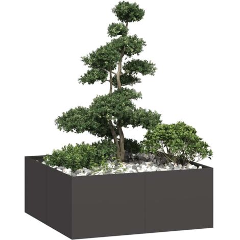 Jardinière-Pot de fleur noir 100x100x40 cm acier