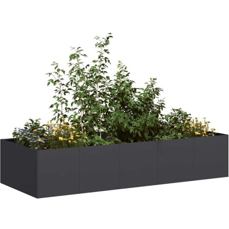 Jardinière-Pot de fleur noir 200x80x40 cm acier