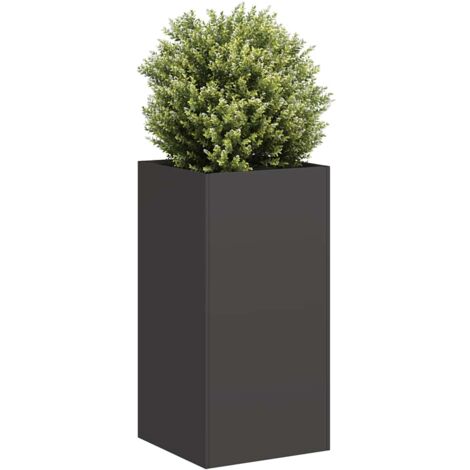 Jardinière-Pot de fleur noir 40x40x80 cm acier laminé à froid