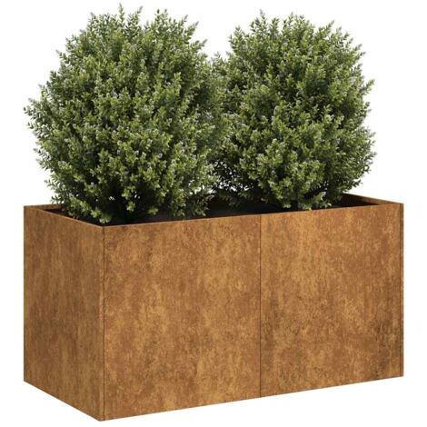 Jardinière-Pot de fleur rouillé 80x40x40 cm acier inoxydable