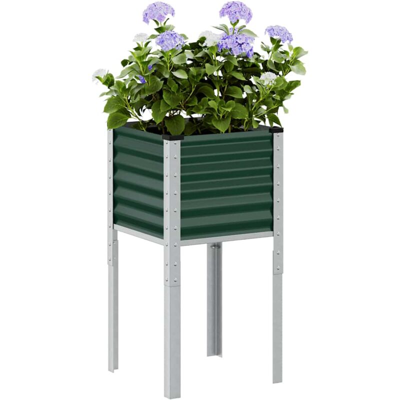 Jardinière-Pot de fleur vert 45x45x88 cm acier