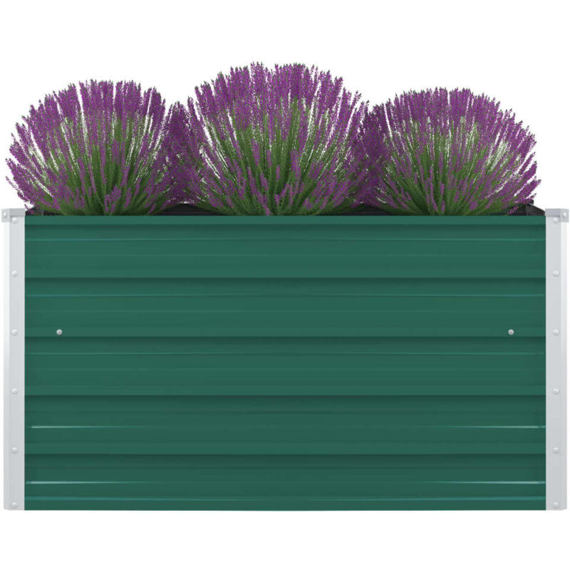 Jardinière Pot de Fleurs 100 x 100 x 45 cm Acier galvanisé Vert CVW14241