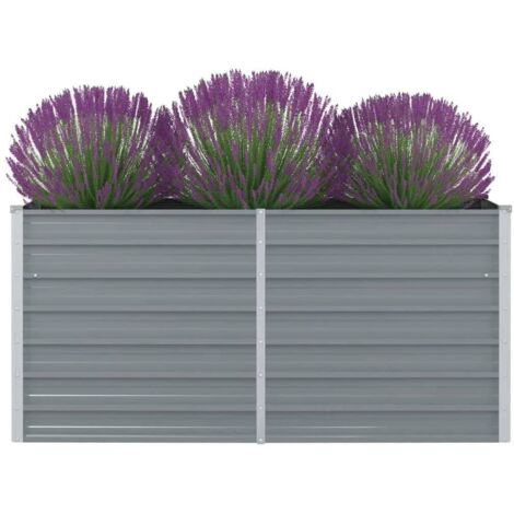 Jardinière, Pot de fleurs 160 x 80 x 77 cm Gris Acier galvanisé BVM13923