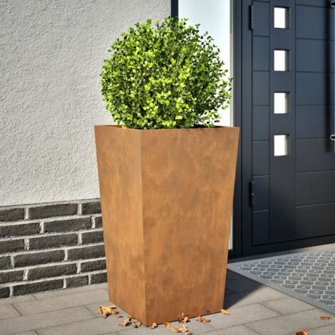 Jardinière  Pot de Fleurs 45x45x75 cm acier corten CFW22883