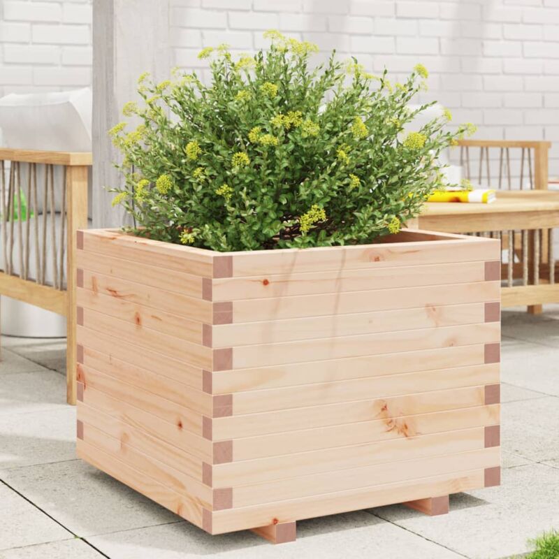 Jardinière Pot de Fleurs 60x60x49,5 cm bois de pin massif CFW47147