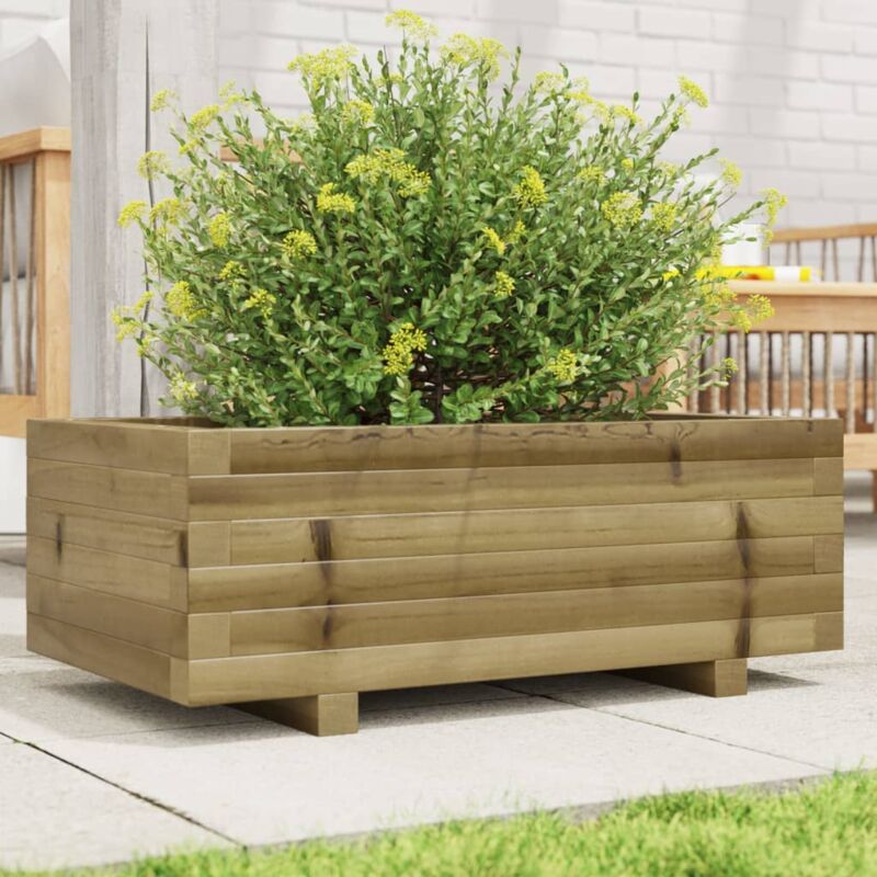Jardinière Pot de Fleurs 70x40x26,5 cm bois de pin imprégné CFW87053