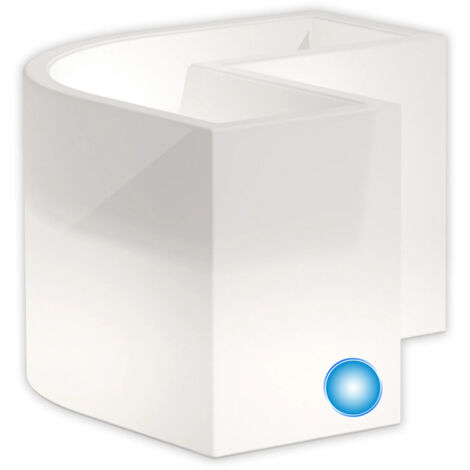 Jardinière pot de fleurs angulaire avec lumière en résine cm mod. Flowerpot Top Led Bleu