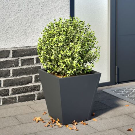 Jardinière Pot de Fleurs anthracite 30x30x30 cm acier CFW13989