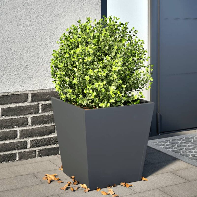 Jardinière Pot de Fleurs anthracite 40x40x40 cm acier CFW33385