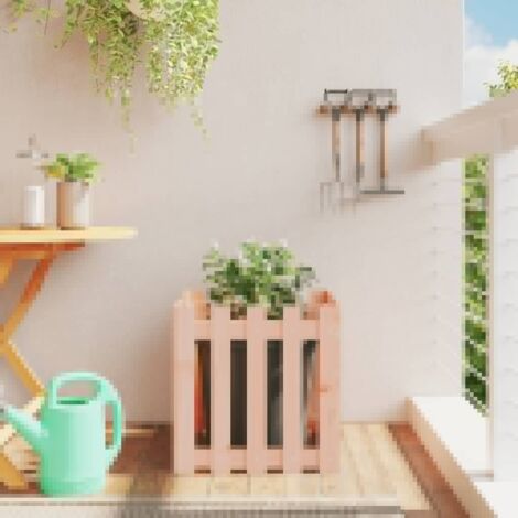 Jardinière  Pot de Fleurs avec design de clôture 50x50x50 cm Douglas massif CVW15742