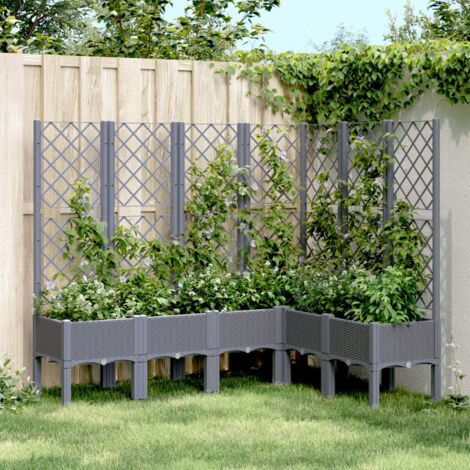 Jardinière  Pot de Fleurs avec treillis bleu gris 160x120x142 cm PP CVW69649