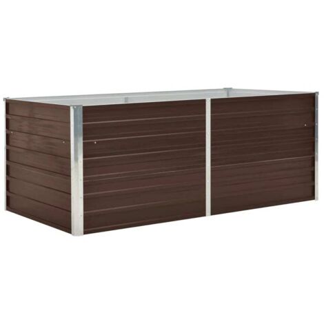 Jardinière, Pot de Fleurs d'extérieur, 160 x 80 x 45 cm Acier galvanisé Marron OIB8549E