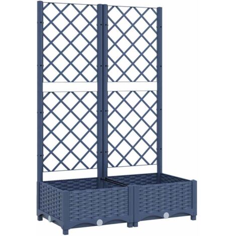 Jardinière, Pot de Fleurs d'extérieur, avec treillis Gris foncé 80x40x121,5 cm PP OIB7103E