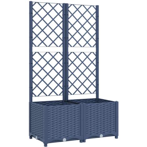 Jardinière, Pot de Fleurs d'extérieur, avec treillis Gris foncé 80x40x136 cm PP OIB4483E