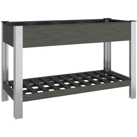 Jardinière, Pot de Fleurs d'extérieur, de jardin avec étagère Gris 120x50x75 cm WPC OIB2624E