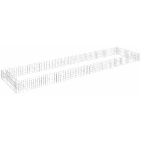 Jardinière, Pot de Fleurs d'extérieur, Lit surélevé à gabion Acier galvanisé 400x100x20 cm OIB8900E - Argent