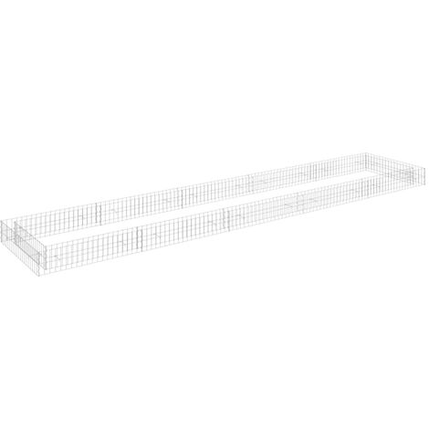 Jardinière, Pot de Fleurs d'extérieur, Lit surélevé à gabion Acier galvanisé 500x100x20 cm OIB3213E - Argent