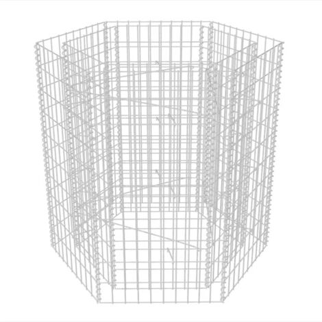 Jardinière, Pot de Fleurs d'extérieur, Lit surélevé à gabion hexagonale 100x90x100 cm OIB3483E