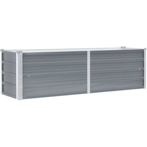 Jardinière, Pot de Fleurs d'extérieur, Lit surélevé de jardin Acier galvanisé 160x40x45 cm Gris OIB5394E