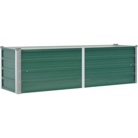 Jardinière, Pot de Fleurs d'extérieur, Lit surélevé de jardin Acier galvanisé 160x40x45 cm Vert OIB6105E