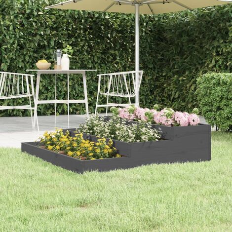 Jardinière, Pot de fleurs Gris 107x107x27 cm Bois massif de pin BVM41617