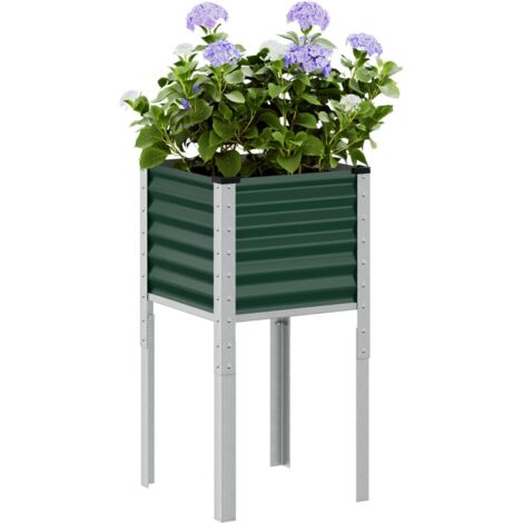 Jardinière  Pot de Fleurs vert 45x45x88 cm acier CFW12945