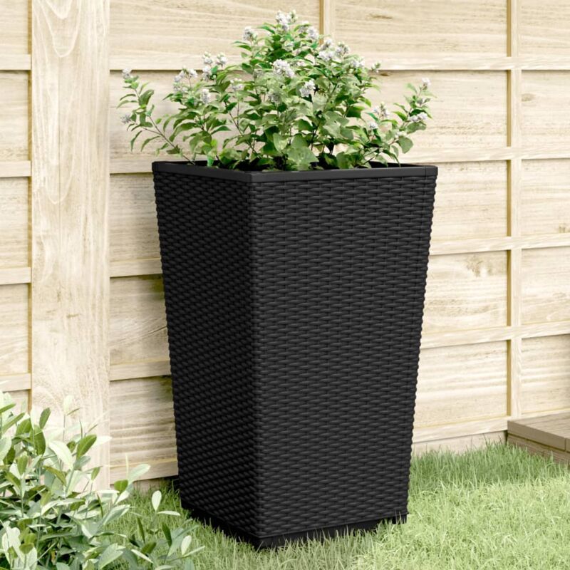 Jardinière Pot de Fleurss 4 pcs noir 32,5x32,5x57 cm polypropylène CVW85224