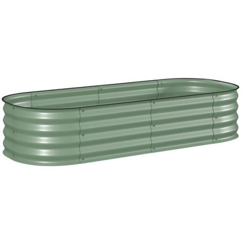 Jardinière Potager 150x62x30 cm, Design Sans Fond, Bords Sécurisés, Bac à Plantes pour Jardin/Balcon, Vert