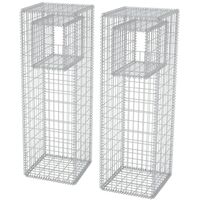 Jardinière/Poteau de panier de gabion 2 pcs Acier 50x50x160 cm