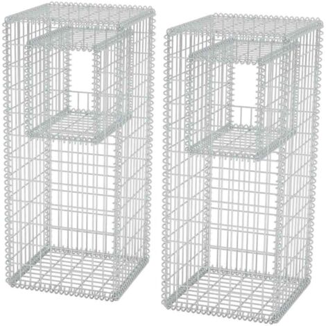 Jardinière/Poteau de panier gabion 2 pcs  Bac à fleurs Acier 50x50x120 cm