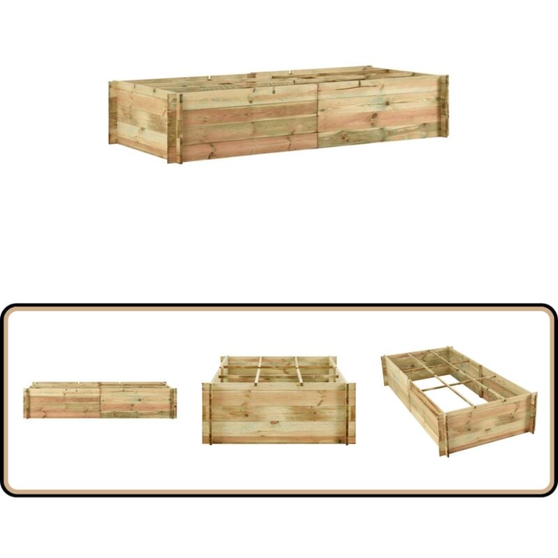 Jardinière pour légumes Bois de pin imprégné 197x100x40 cm - Jardinier - Pot De Fleurs - Jardinerie - Planter - Extérieur