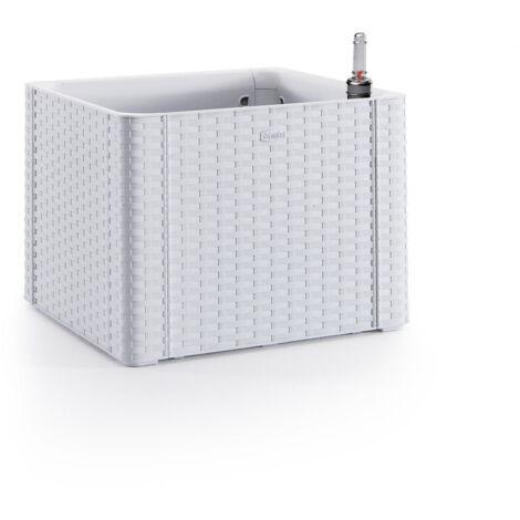 Jardinière Quadra Blanc Deluxe Naturel - cm.43x43x33h. 35 litres