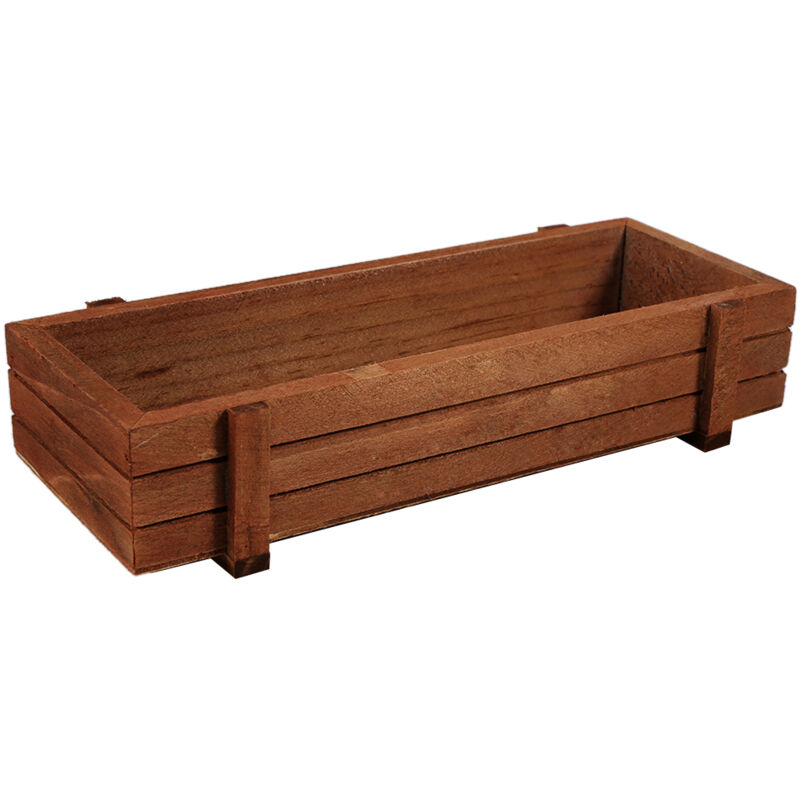 Jardinière rectangulaire en bois pour plantes, herbes et succulentes - Intérieur et extérieur - Boîte de rangement pour jardin