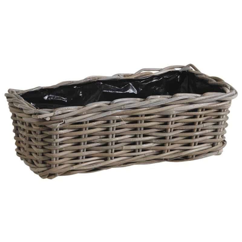 Jardinière rectangulaire en poelet gris