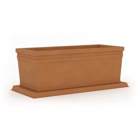 Cache-pot en polymère terracotta 80x40x34cm – Volume 60L – Surface lisse pour plantes – Adapté à tous les espaces extérieurs – Monacis - CM 80 EN