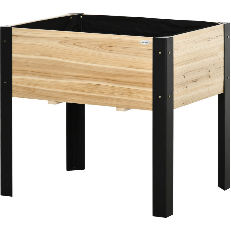 MH - Jardinière rectangulaire sur pieds lisa bois de sapin et noire