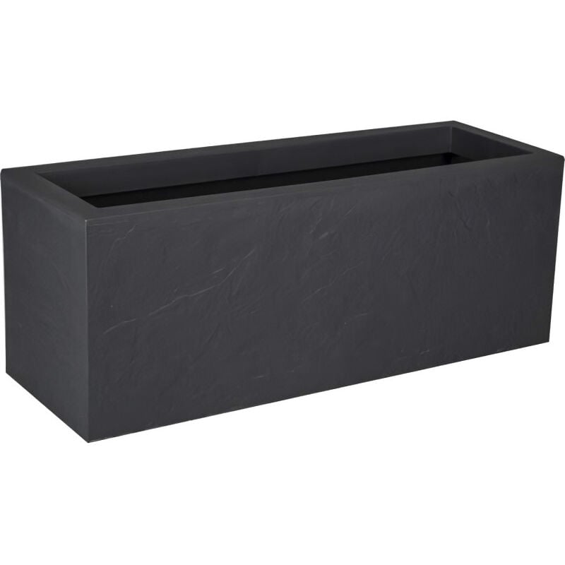 Jardiniere Volcania'Up 57 l - Décor Imitation Pierre - 79,5 x 29,5 x 29,5 cm - Gris anthracite - EDA