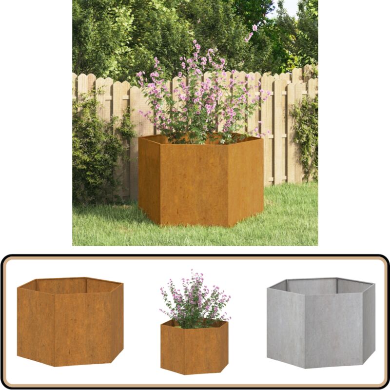 Vidaxl - Jardinière Rouillé 60x60x45 cm Acier corten - Jardinier - Bac à Fleurs - Pot De Fleurs Extérieur - Acier Corten - Jardinière Rustique