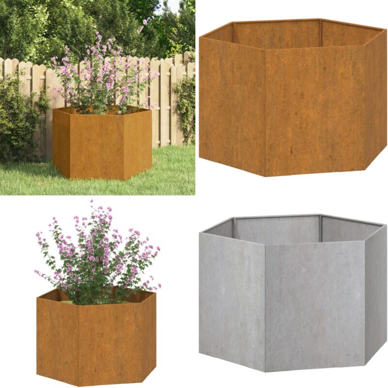 Jardinière Rouillé 60x60x45 cm Acier corten - Jardinier - Bac à Fleurs - Pot De Fleurs Extérieur - Acier Corten - Jardinière Rustique - Home & Living