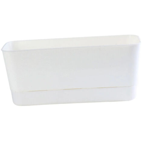 Jardinière soucoupe à poser, raccord d'arrosage automatique, blanc, en L