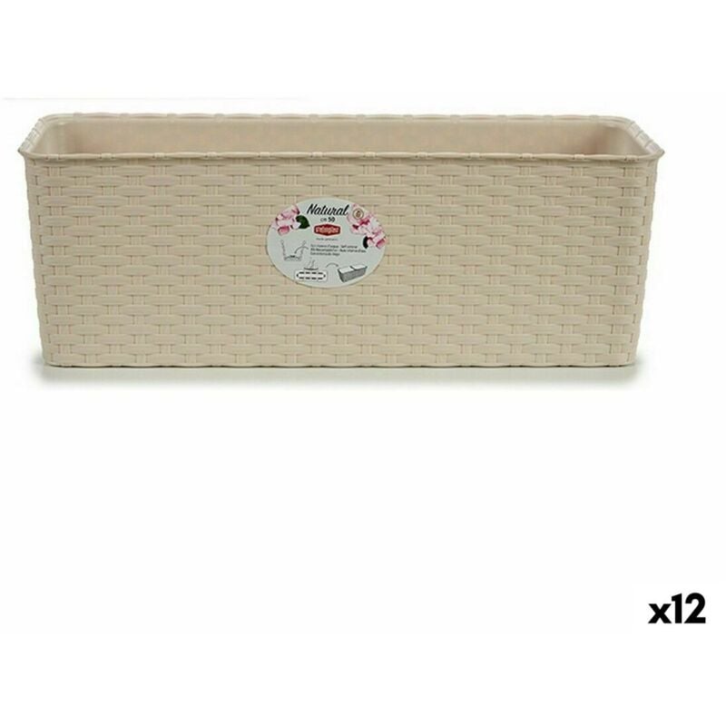 Pot de fleurs Stefanplast beige plastique 17,5 x 16 x 48,5 cm (12 pièces)