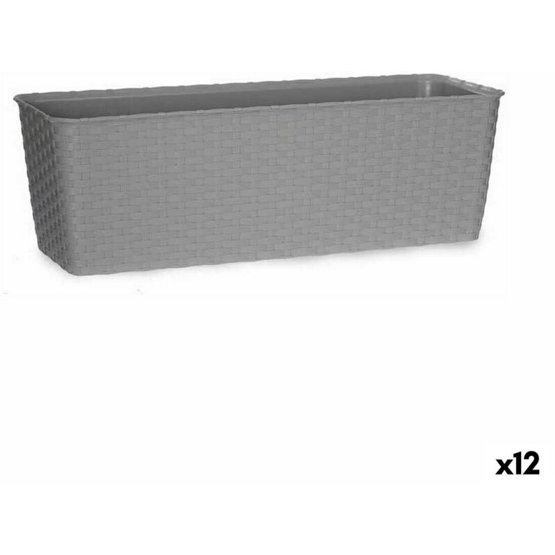 Pot de fleurs Stefanplast plastique gris 18 x 16 x 49 cm (12 pièces)