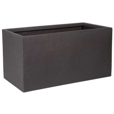 Jardinière STRATA Riven Trough Ø38,5 x H17,5 x L46,5 cm Cenere