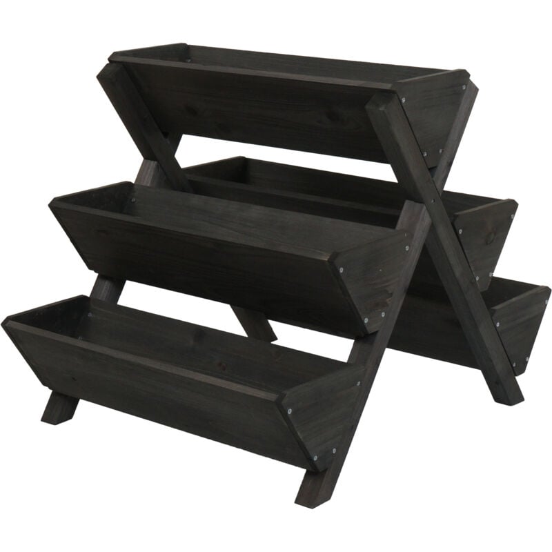 Jardinière sur pied, 5 bacs 56x56x70 Outdoor bois mvg, anthracite